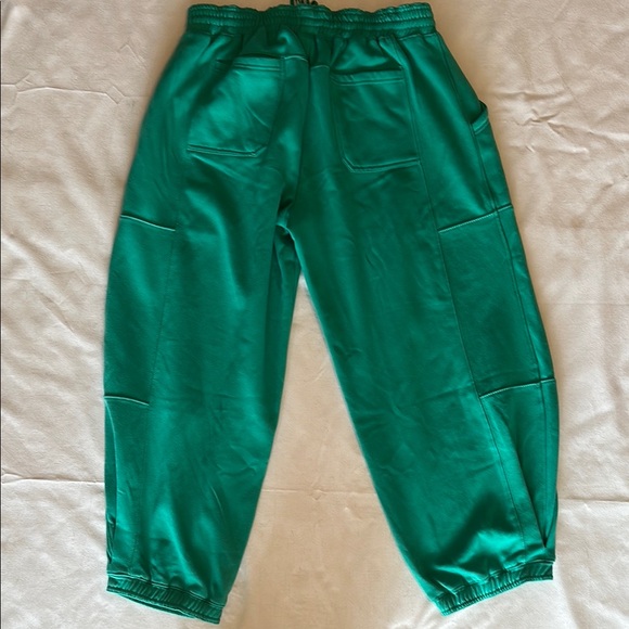 Anthropologie Green Track Joggers with Elastic Waistband - Picture 6 of 10